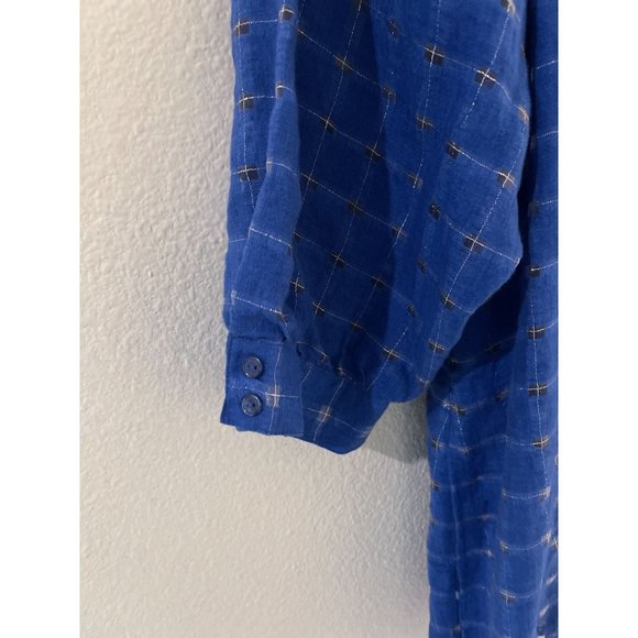 Chico's Blue and Silver Plaid Tunic Top. Cool and comfy. - Picture 6 of 10